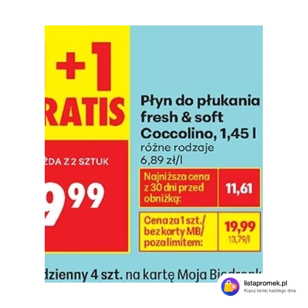 Płyn do płukania fresh & soft Coccolino, 1,45 l