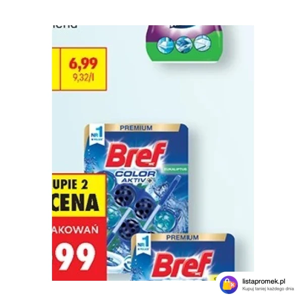 Zawieszka do WC Bref Color Aktiv, 2x50 g