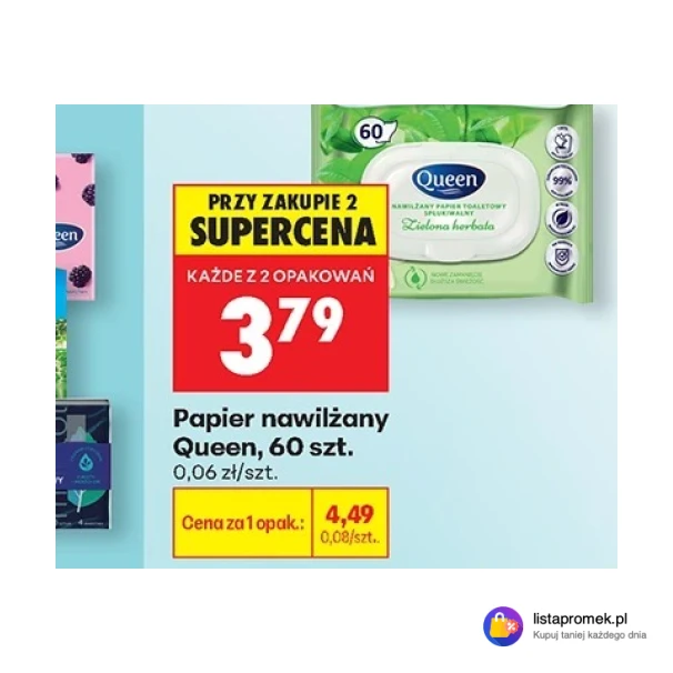 Papier nawilżany Queen, 60 szt.