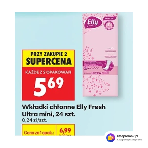 Wkładki chłonne Elly Fresh Ultra mini, 24 szt.