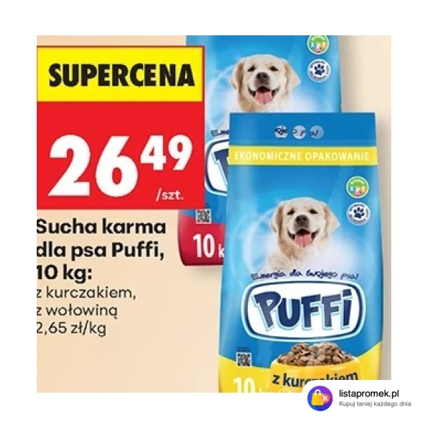 Sucha karma dla psa Puffi, 10 kg