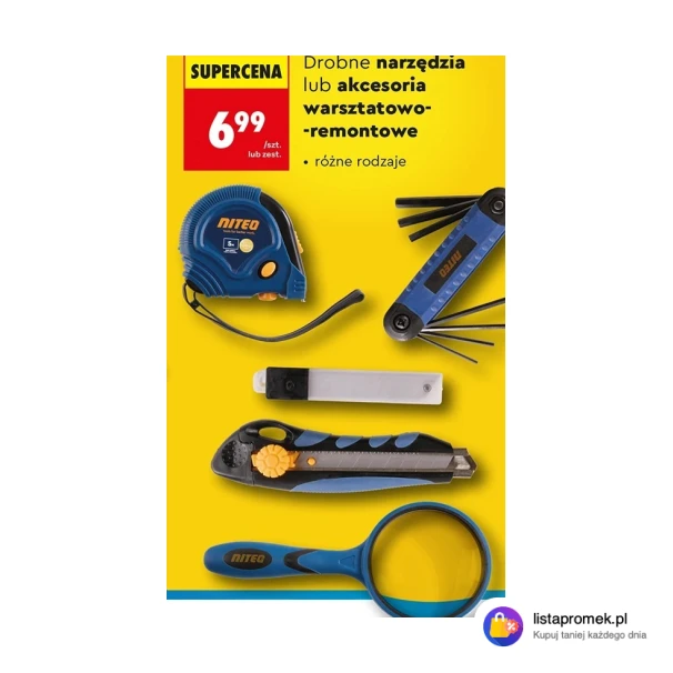Drobne narzędzia lub akcesoria warsztatowo-remontowe