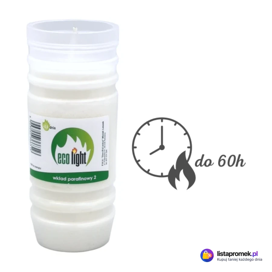 Znicz z wkładem parafinowym, 60 g, różne rodzaje