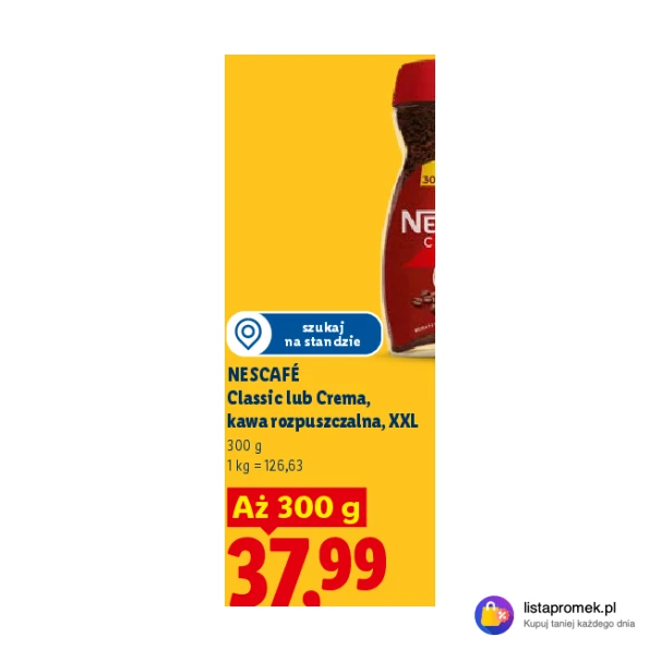 Classic lub Crema, kawa rozpuszczalna, XXL