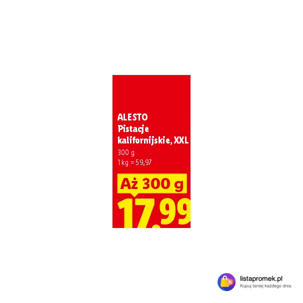 Pistacje kalifornijskie, XXL