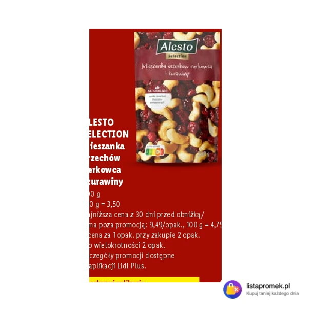 SELECTION Mieszanka orzechów nerkowca i żurawiny