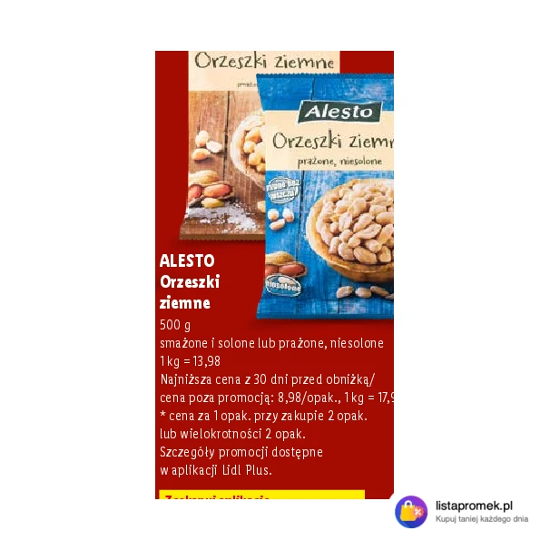 Orzeszki ziemne prażone, niesolone