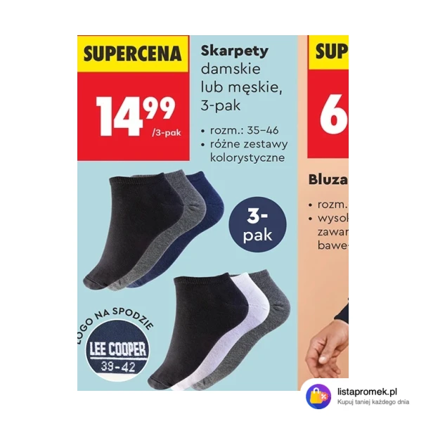 Skarpety damskie lub męskie, 3-pak