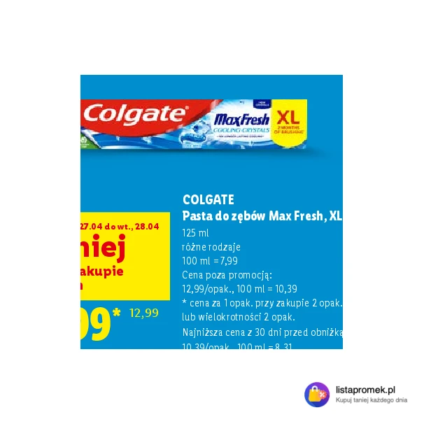 Pasta do zębów Max Fresh, XL