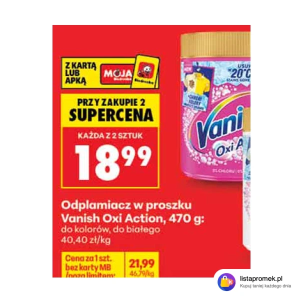 Odplamiacz w proszku Vanish Oxi Action