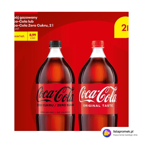 Napój gazowany Coca-Cola lub Coca-Cola Zero Cukru, 21