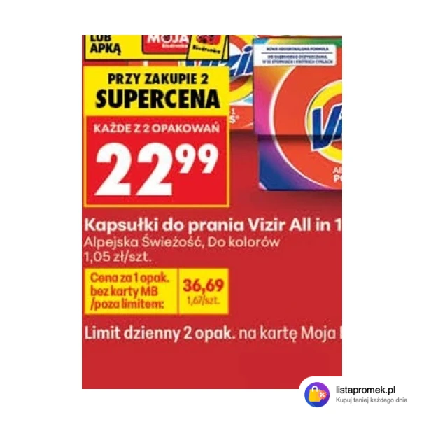 Kapsułki do prania Vizir All in 1 Pods, 22 szt.