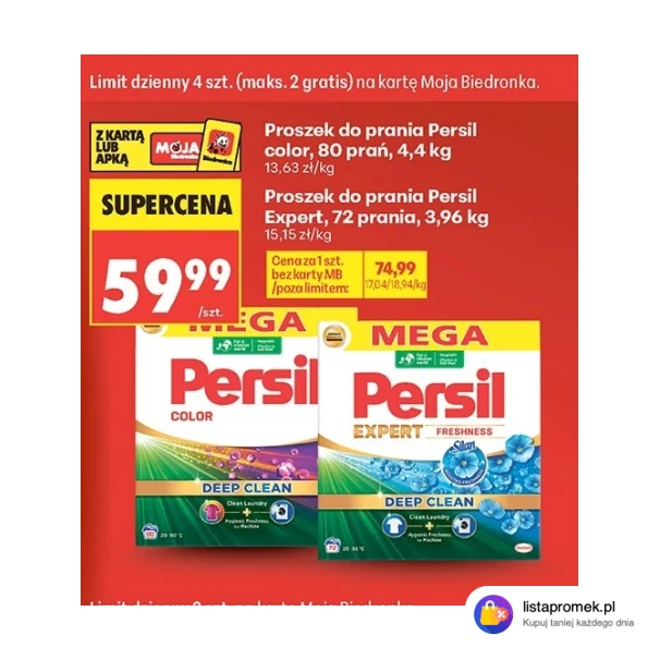 Proszek do prania Persil color, 80 prań, 4,4 kg