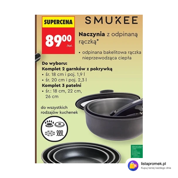 Naczynia z odpinaną rączką