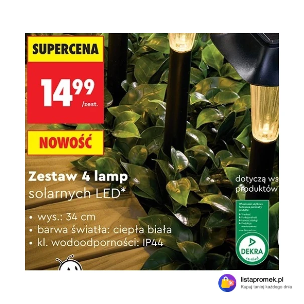Zestaw 4 lamp solarnych LED
