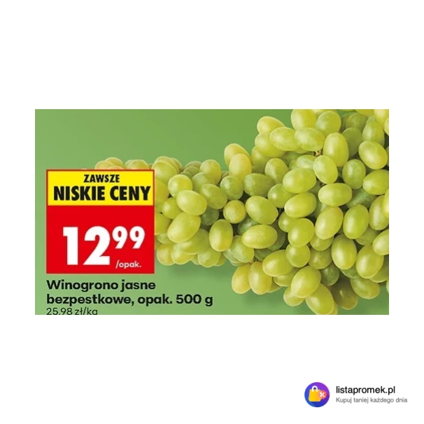 Winogrono jasne bezpestkowe, opak.