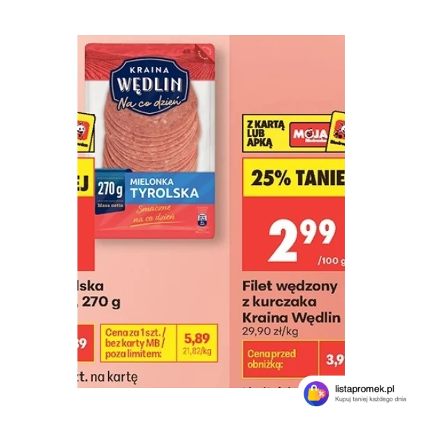 Mielonka Tyrolska Kraina Wędlin, 270 g