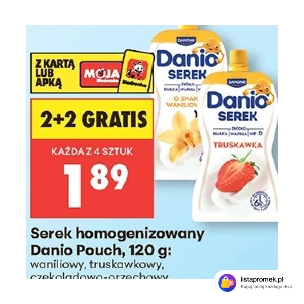 Serek homogenizowany Danio Pouch, 120 g