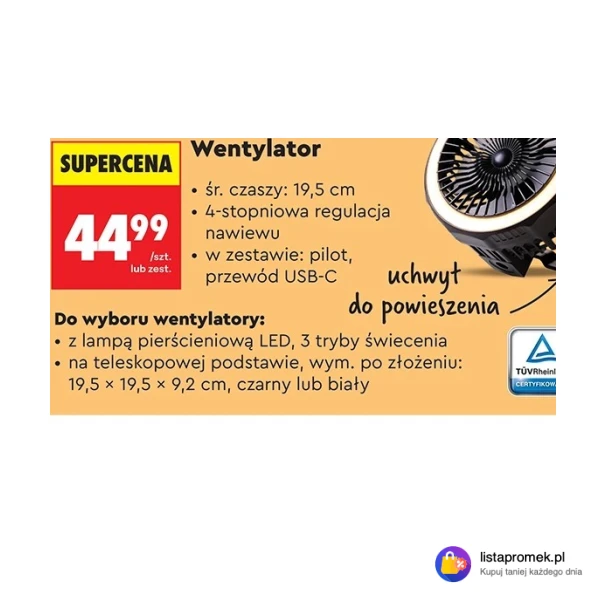 Wentylator na teleskopowej podstawie