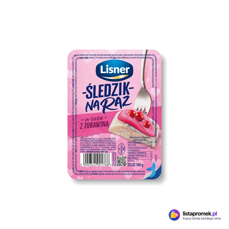 Śledzik na raz Lisner, różne rodzaje