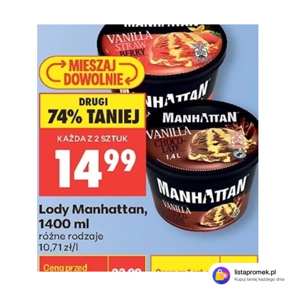 Lody Manhattan, 1400 ml