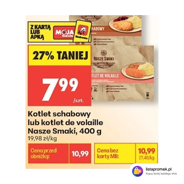 Kotlet schabowy lub kotlet de volaille Nasze Smaki, 400 g