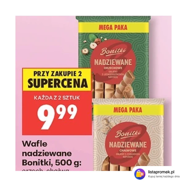 Wafle nadziewane Bonitki, 500 g