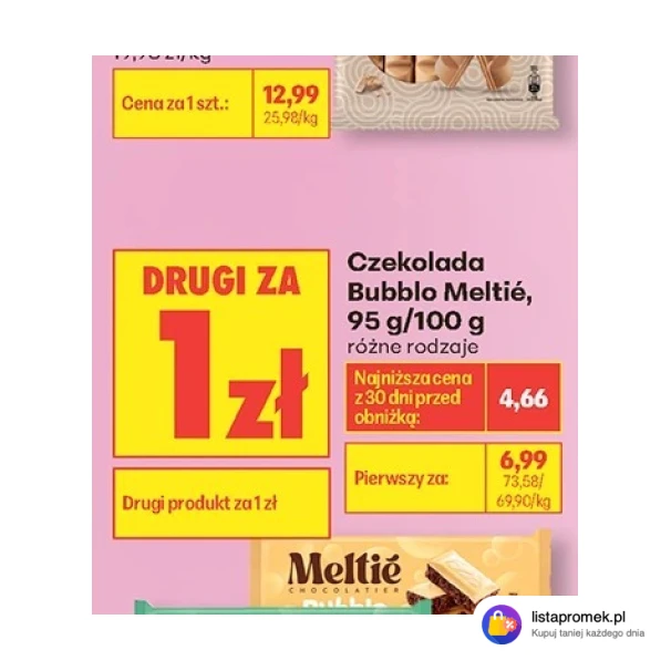 Czekolada Bubblo Meltié, 95 g/100 g