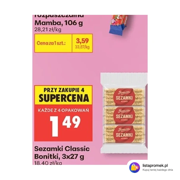 Sezamki Classic Bonitki, 3x27 g