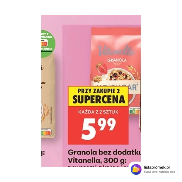 Granola bez dodatku cukru Vitanella