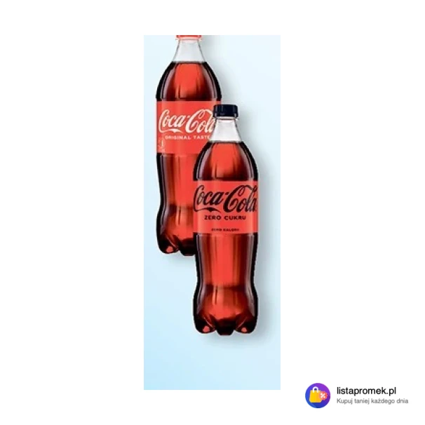 Napój gazowany Coca-Cola lub Coca-Cola Zero Cukru, 1 l