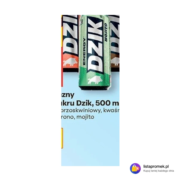 Napój energetyczny w puszce zero cukru Dzik, 500 ml