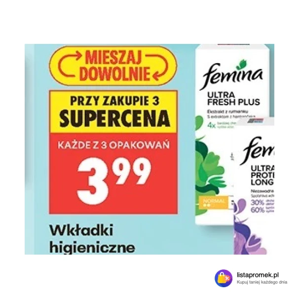 Wkładki higieniczne Femina Ultra, 28 szt./30 szt./50 szt.