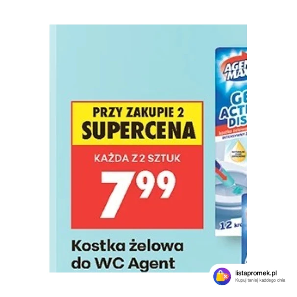 Kostka żelowa do WC Agent Max, 75 ml