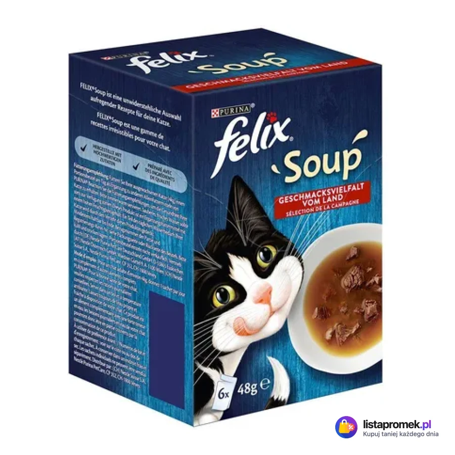 Karma dla kota Felix Soup, różne rodzaje
