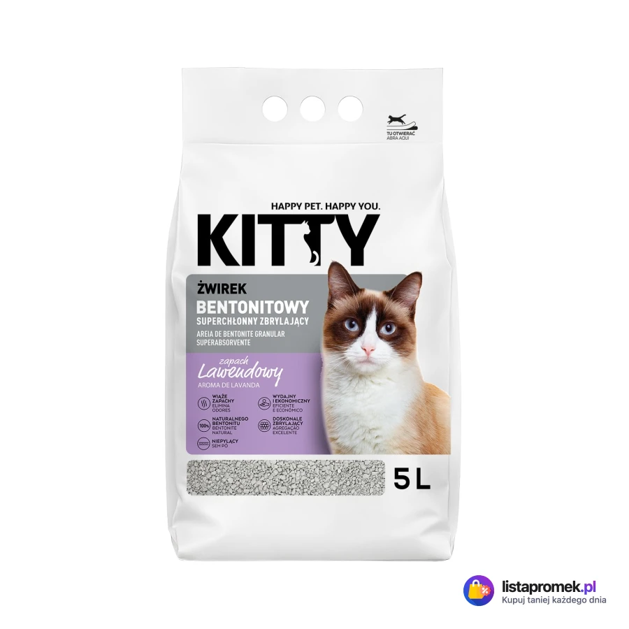 Żwirek bentonitowy Kitty o zapachu lawendowym