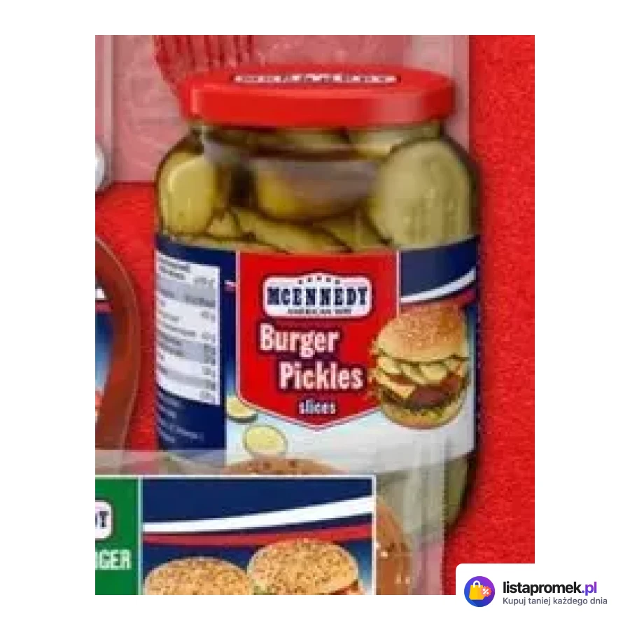 Ogórki w plastrach do burgerów