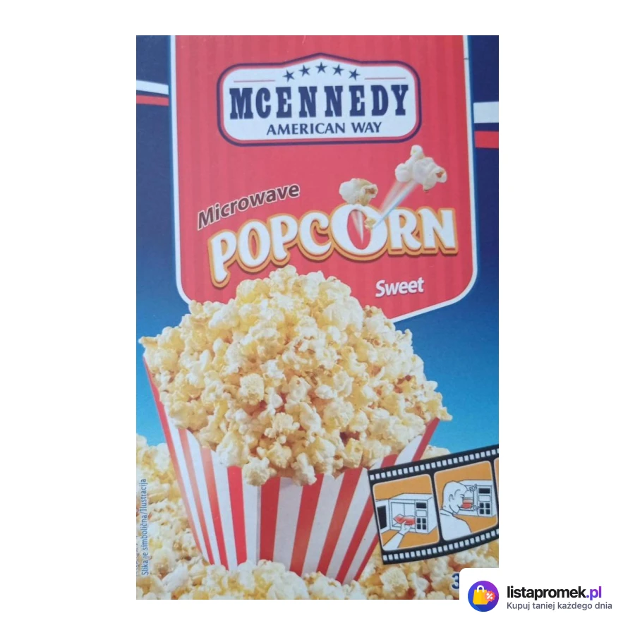Popcorn słodki lub maślany