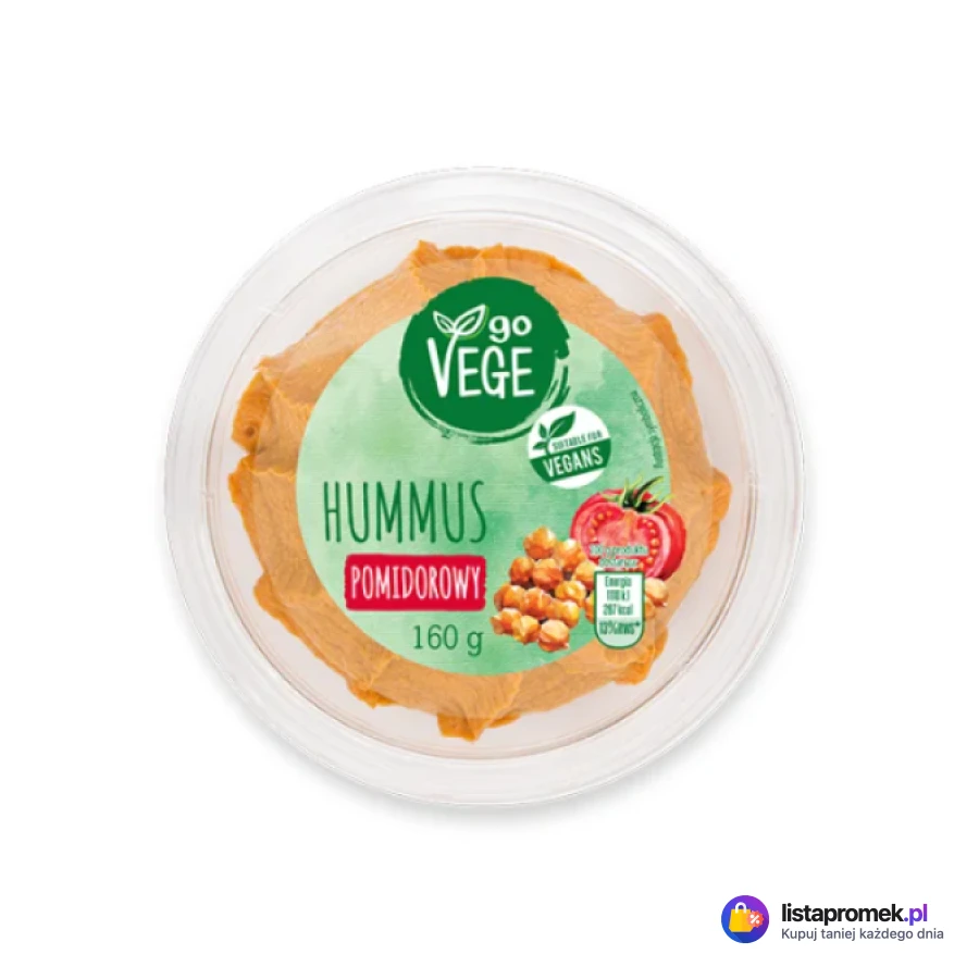 Hummus Go Vege: klasyczny, pomidorowy, paprykowy