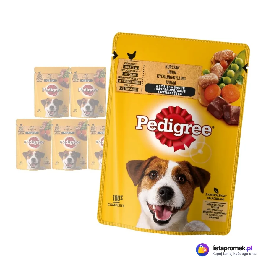 Karma dla psa w saszetkach Pedigree, różne rodzaje