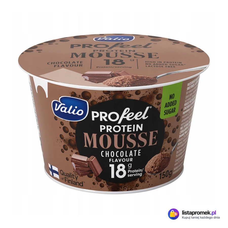 Mus lub pudding proteinowy Valio, różne rodzaje