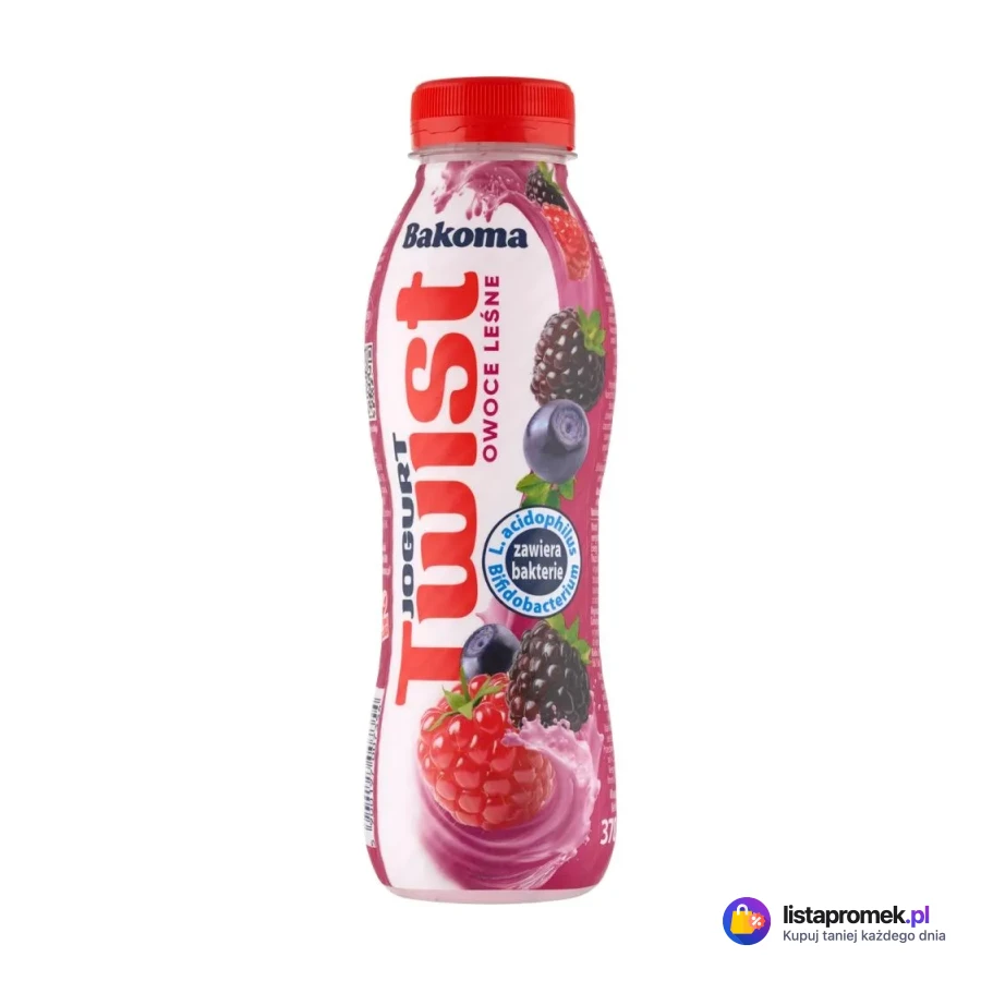 Jogurt pitny Twist owoce leśne, truskawka, malina